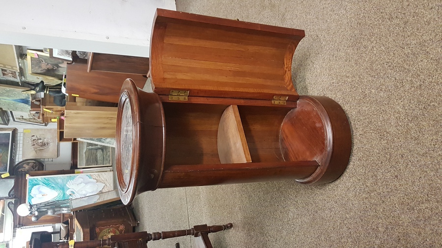 Antique Cylinder Bedside Cabinet 