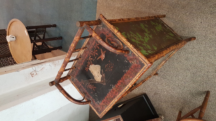 Antique Bamboo Display Cabinet 