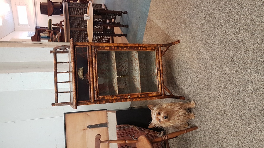 Antique Bamboo Display Cabinet 