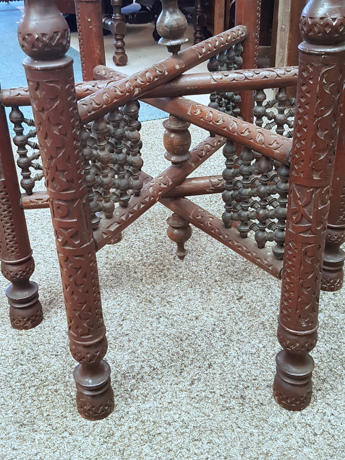 Antique Indian Brass Top Table