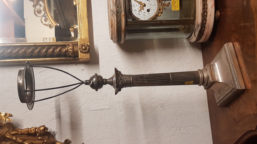 Antique Silver Plate Lamp