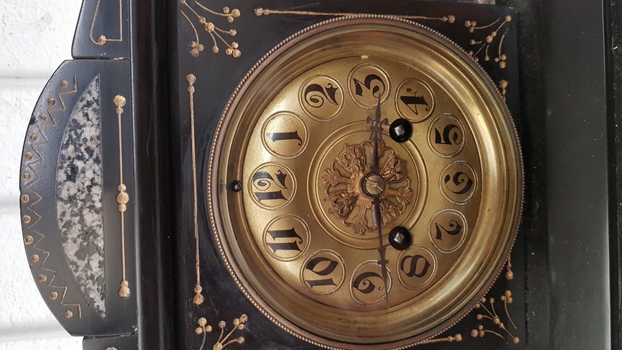 Antique Slate Mantle Clock 