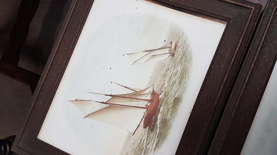 Antique Pair of Boat Pictures 