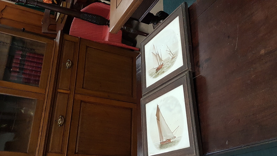 Antique Pair of Boat Pictures 