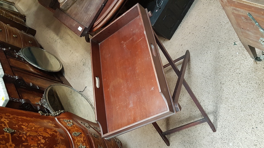 Antique Antique Tray on Stand 