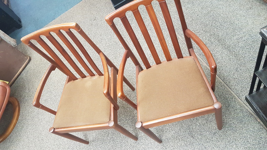 Antique Teak Pair of Chairs 