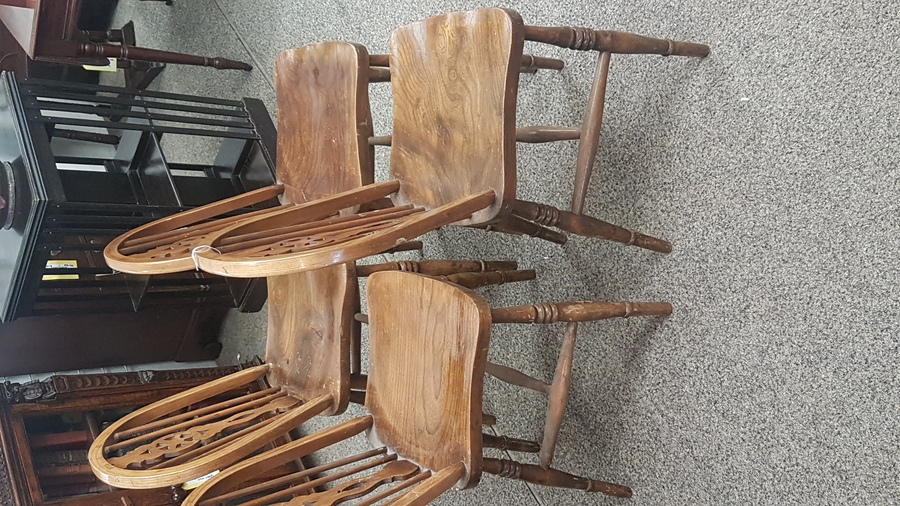 Antique 4 Country Dining Chairs 