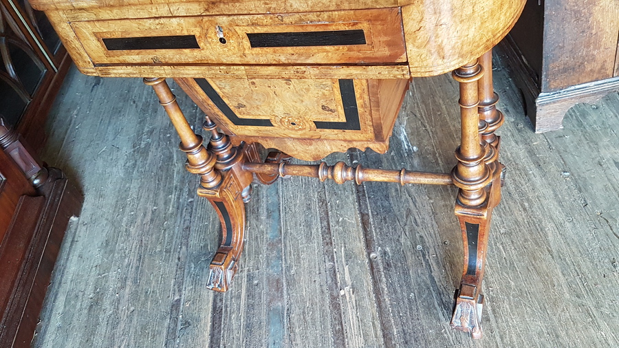 Antique Games Top Work Table 