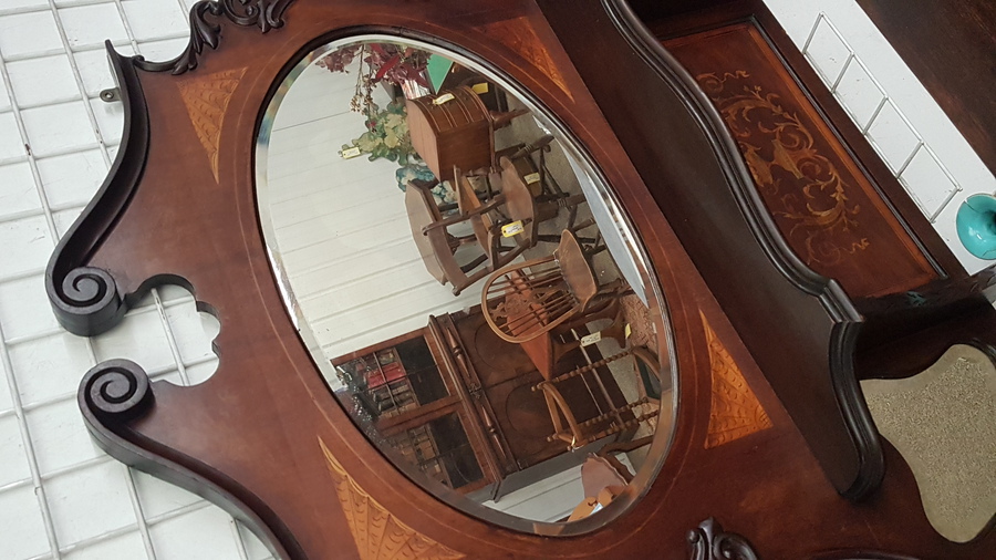 Antique Edwardian Inlaid Mirror 