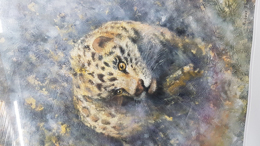 Antique Painting of a Jaguar 