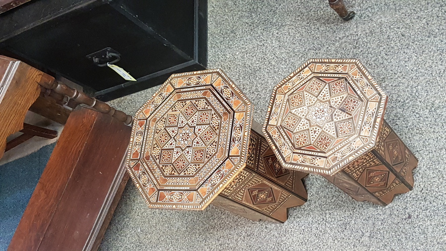 Antique Vintage Indian Pair of Tables 