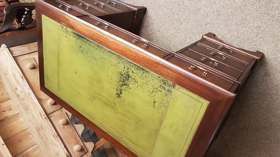 Antique Vintage Leather Top Desk