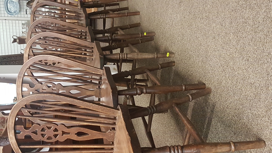 Antique 6 Country Dining Chairs 