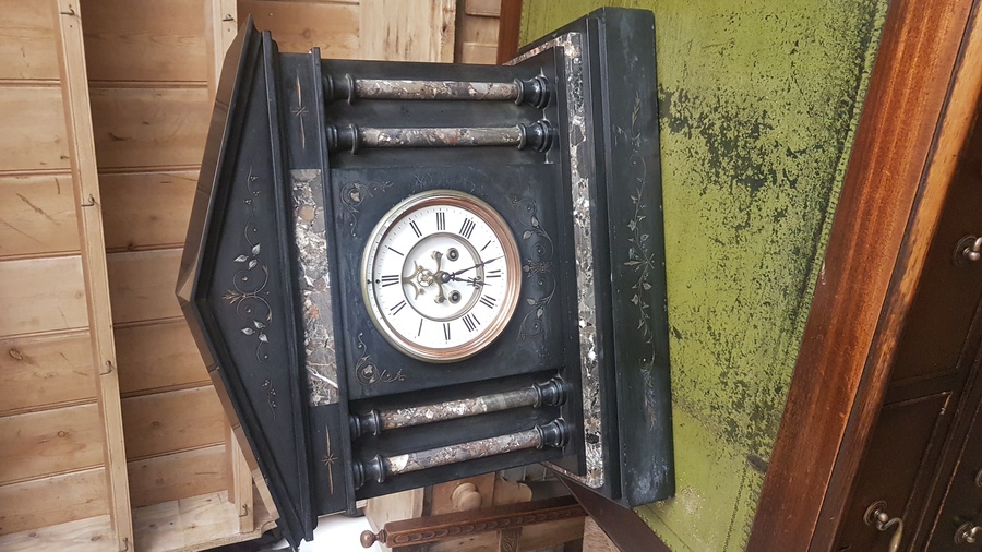 Antique Monumental Specimen Marble Clock