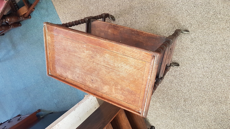 Antique Edwardian Oak Tea Trolley Table