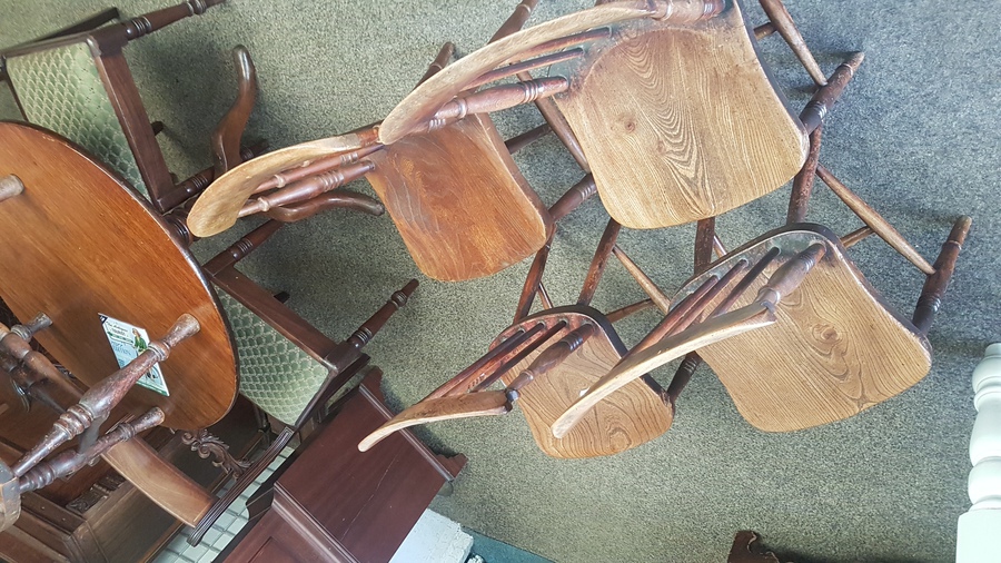 Antique 4 Antique Country Kitchen Dining Chairs 