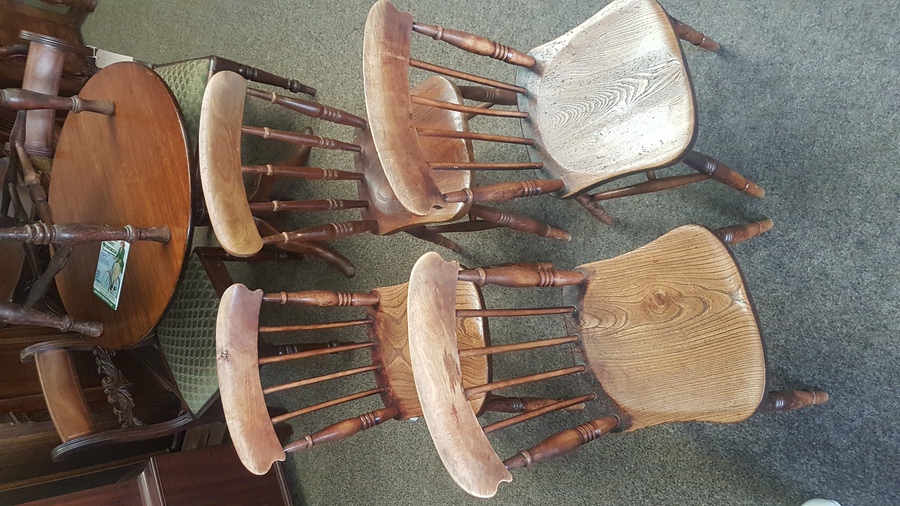 Antique 4 Antique Country Kitchen Dining Chairs 