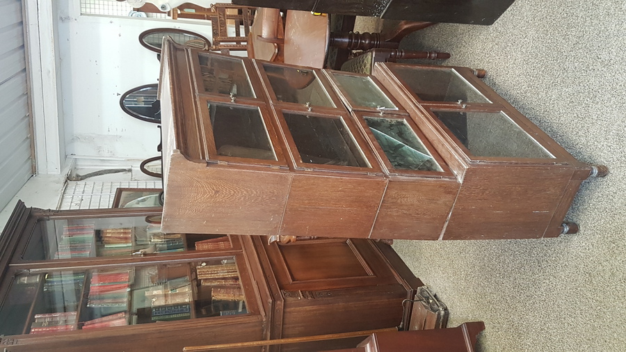 Antique Edwardian Minty Oxford Bookcase 