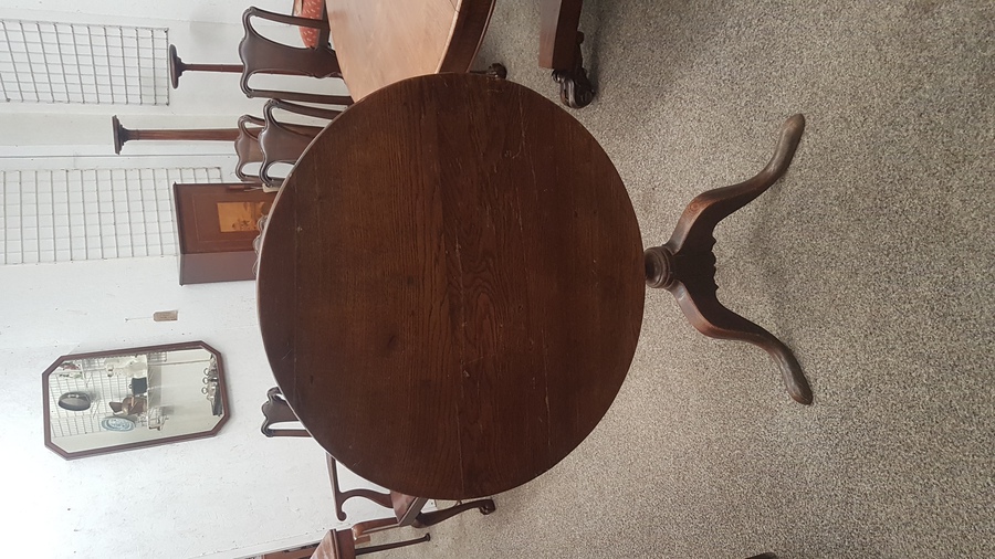 Antique Antique Georgian Oak Tripod Table 