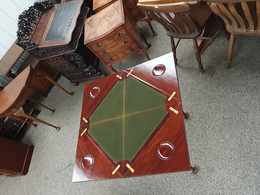 Antique Antique Edwardian Card Games Table 