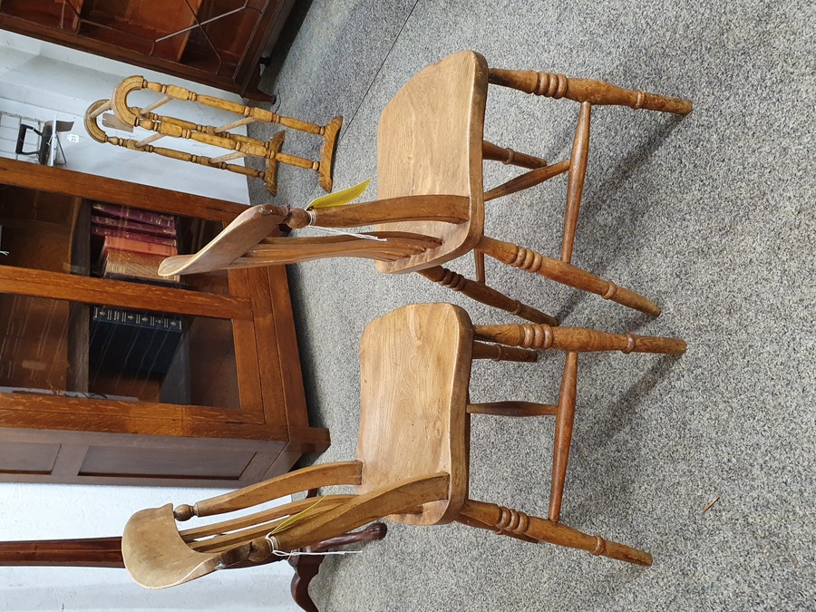 Antique Antique Victorian Pair of Country Chairs