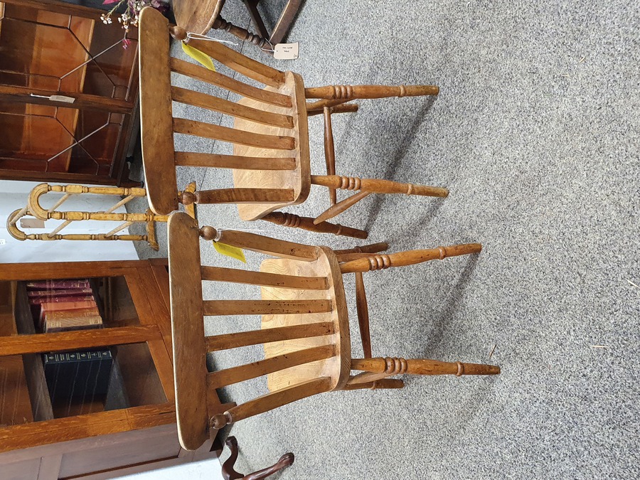 Antique Antique Victorian Pair of Country Chairs