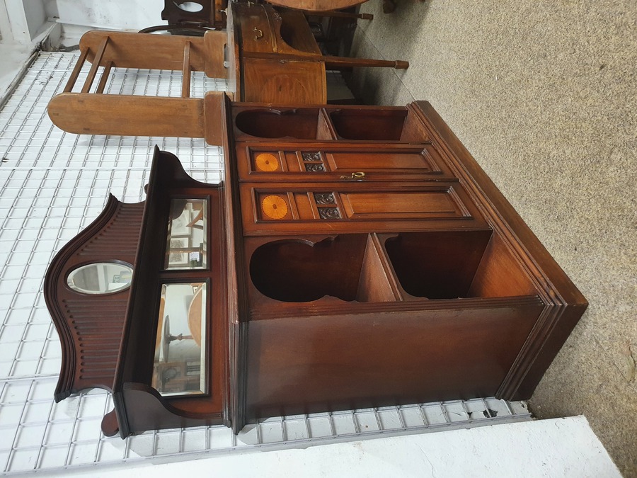 Antique Antique Mirror Back Sideboard Display Cabinet 