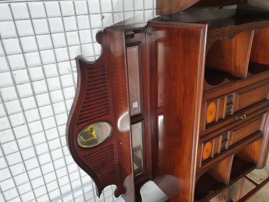 Antique Antique Mirror Back Sideboard Display Cabinet 