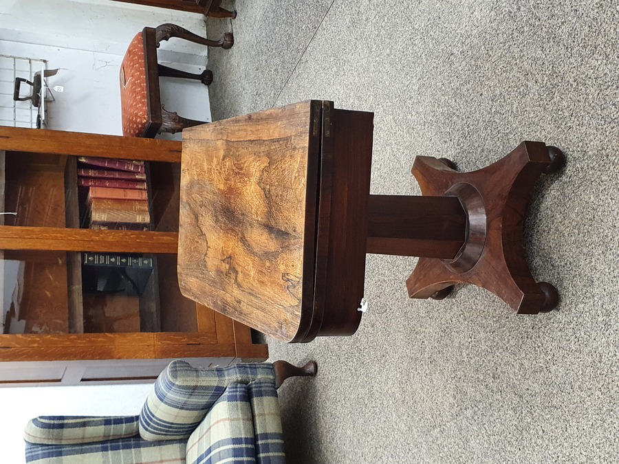 Antique Antique Rosewood Pedestal Side Tea Table 