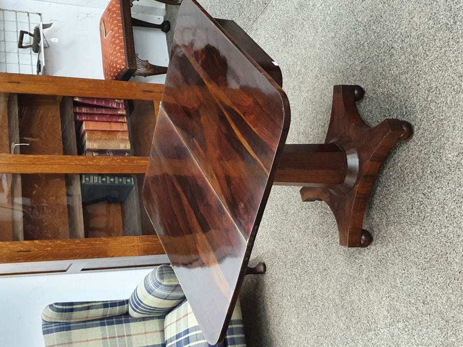 Antique Antique Rosewood Pedestal Side Tea Table 