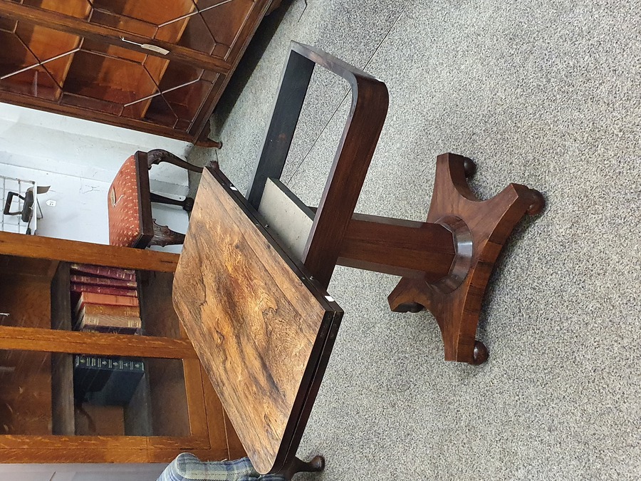 Antique Antique Rosewood Pedestal Side Tea Table 