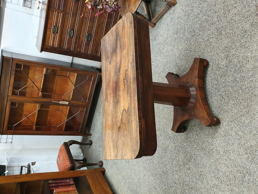 Antique Antique Rosewood Pedestal Side Tea Table 