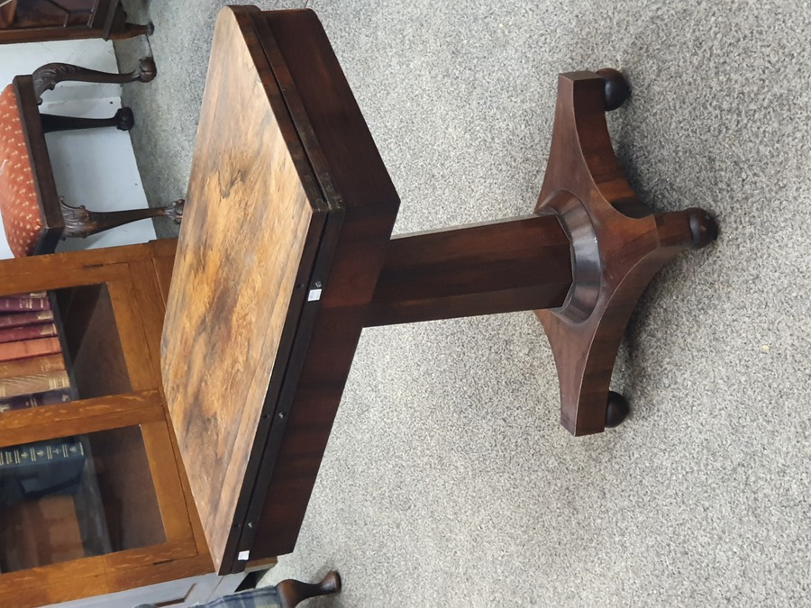 Antique Antique Rosewood Pedestal Side Tea Table 