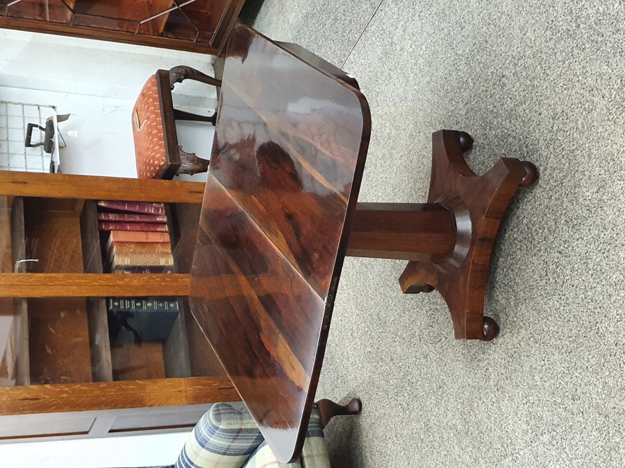 Antique Antique Rosewood Pedestal Side Tea Table 