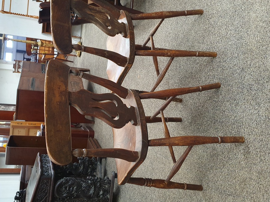 Antique Antique Pair of Victorian Country Kitchen Dining Chairs 