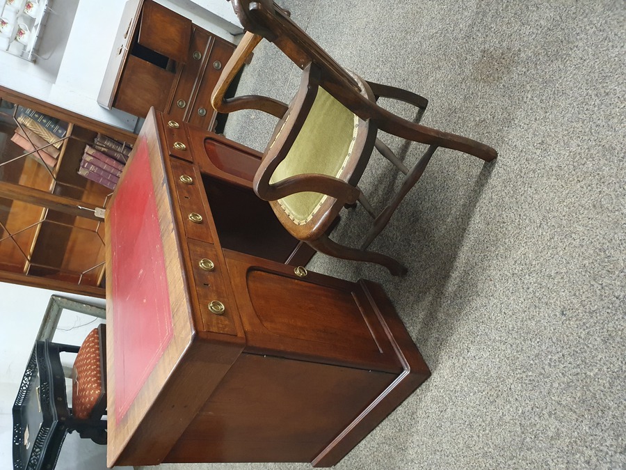Antique Small Antique Leather Top Desk 