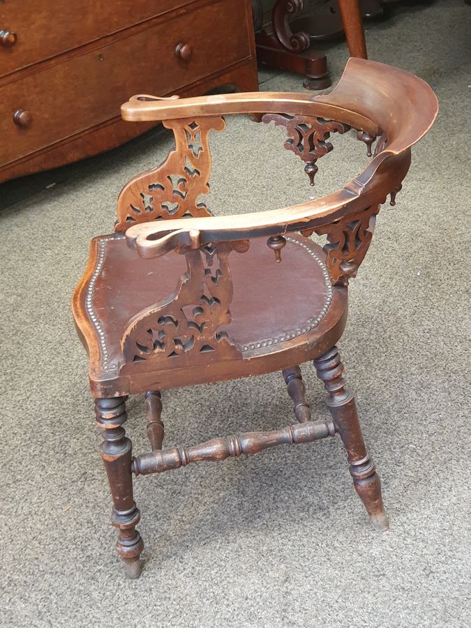 Antique Antique Victorian Desk Chair Armchair 