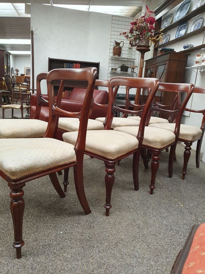Antique Antique Set of 8 Victorian Dining Chairs 