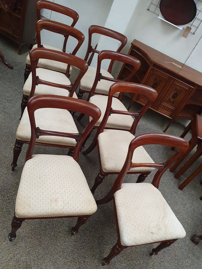 Antique Antique Set of 8 Victorian Dining Chairs 