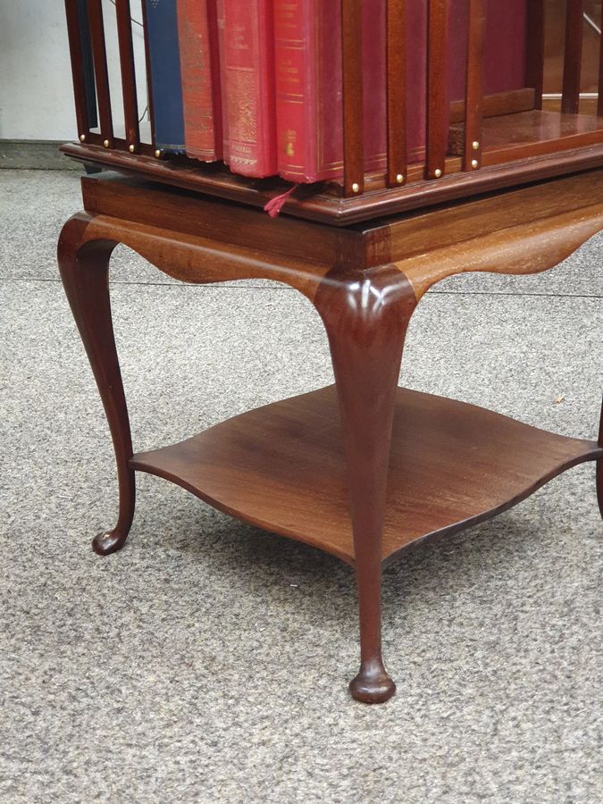 Antique Small Edwardian Revolving Bookcase Table 