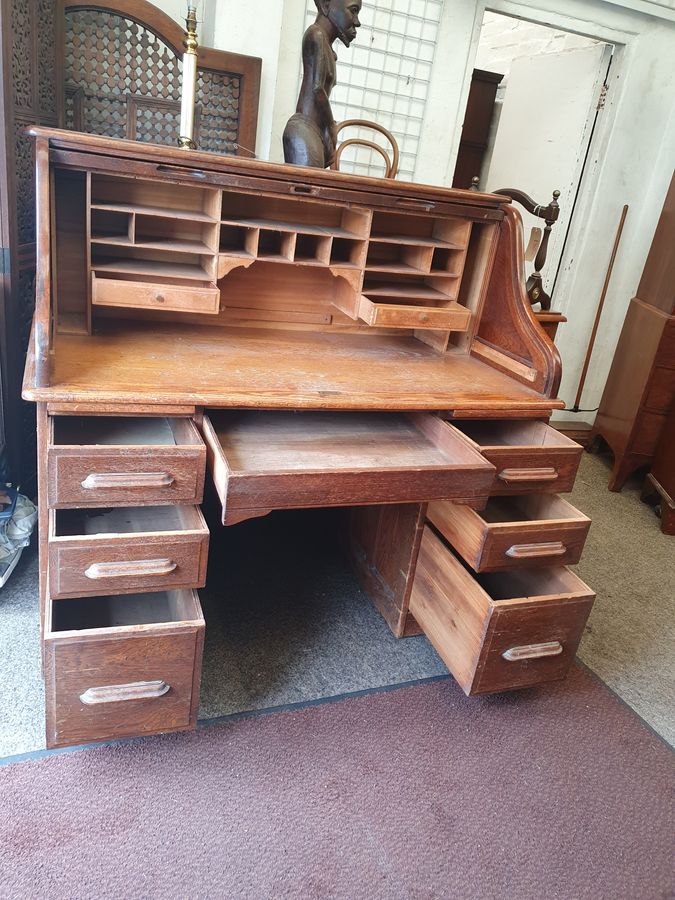 Antique Large Antique Oak Desk