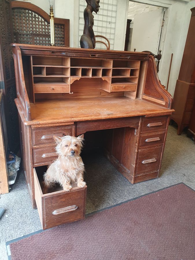 Antique Large Antique Oak Desk