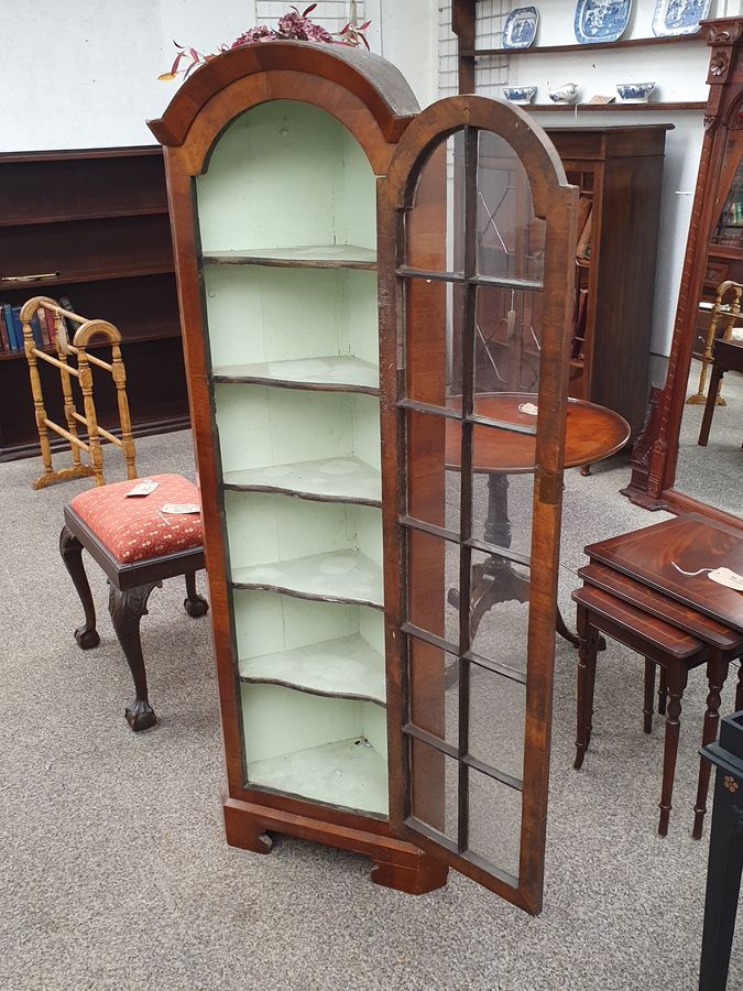 Antique Antique Stylr Georgian Revival Dome Top Corner Display Cabinet 