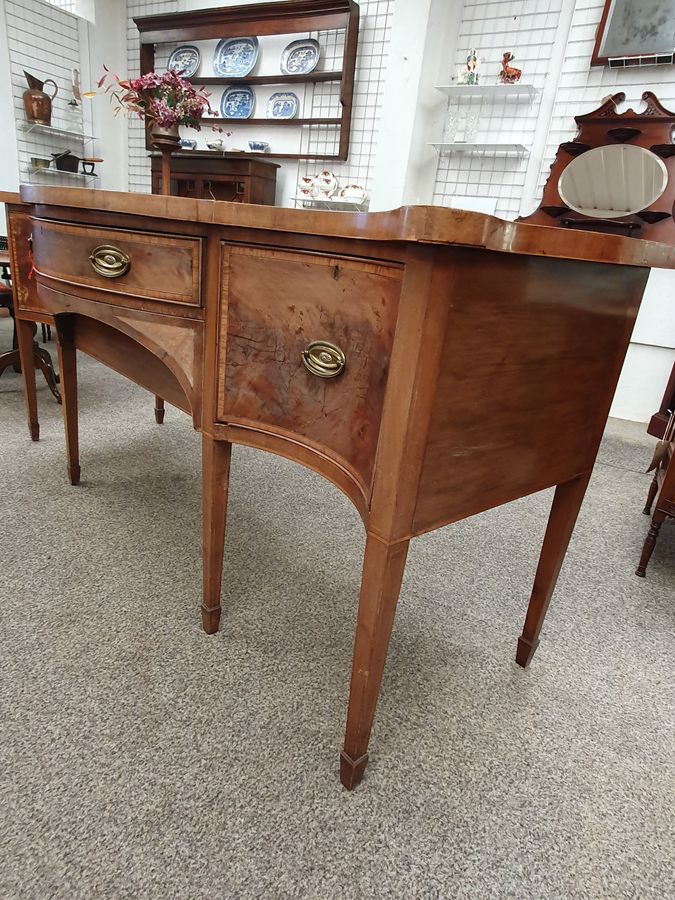 Antique Large Antique 19thC Serpentine Sideboard Serving Table 