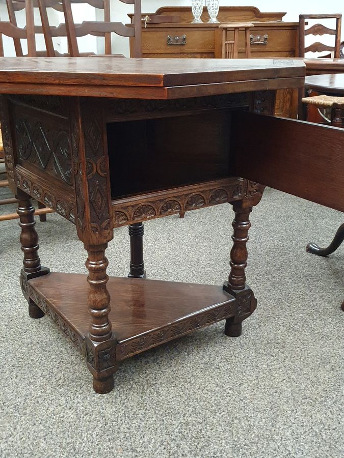 Antique Antique Oak Credence Hall Side Table