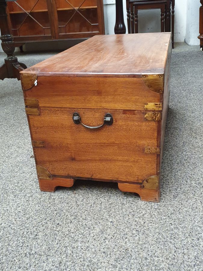 Antique Small Antique Camphor Wood Box Chest Coffee Table 