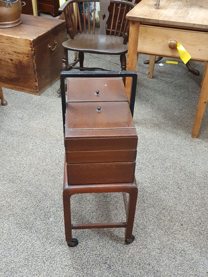Antique Vintage Retro Cantilever Work Box