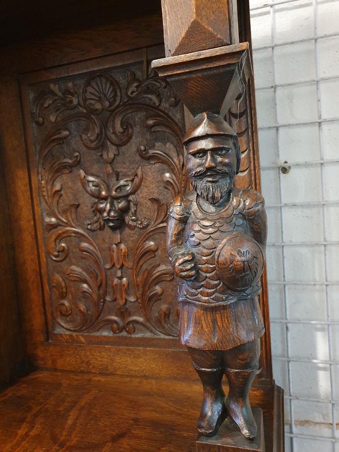 Antique Beautiful Antique Green Man Sideboard Dresser Cabinet 