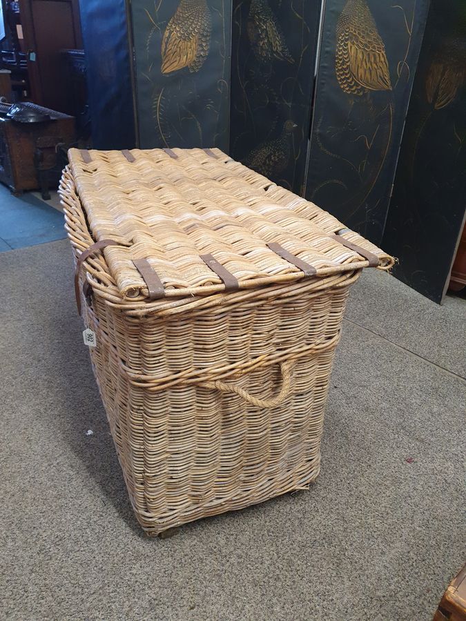 Antique Large Antique Wicker Basket 