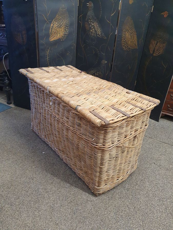 Antique Large Antique Wicker Basket 